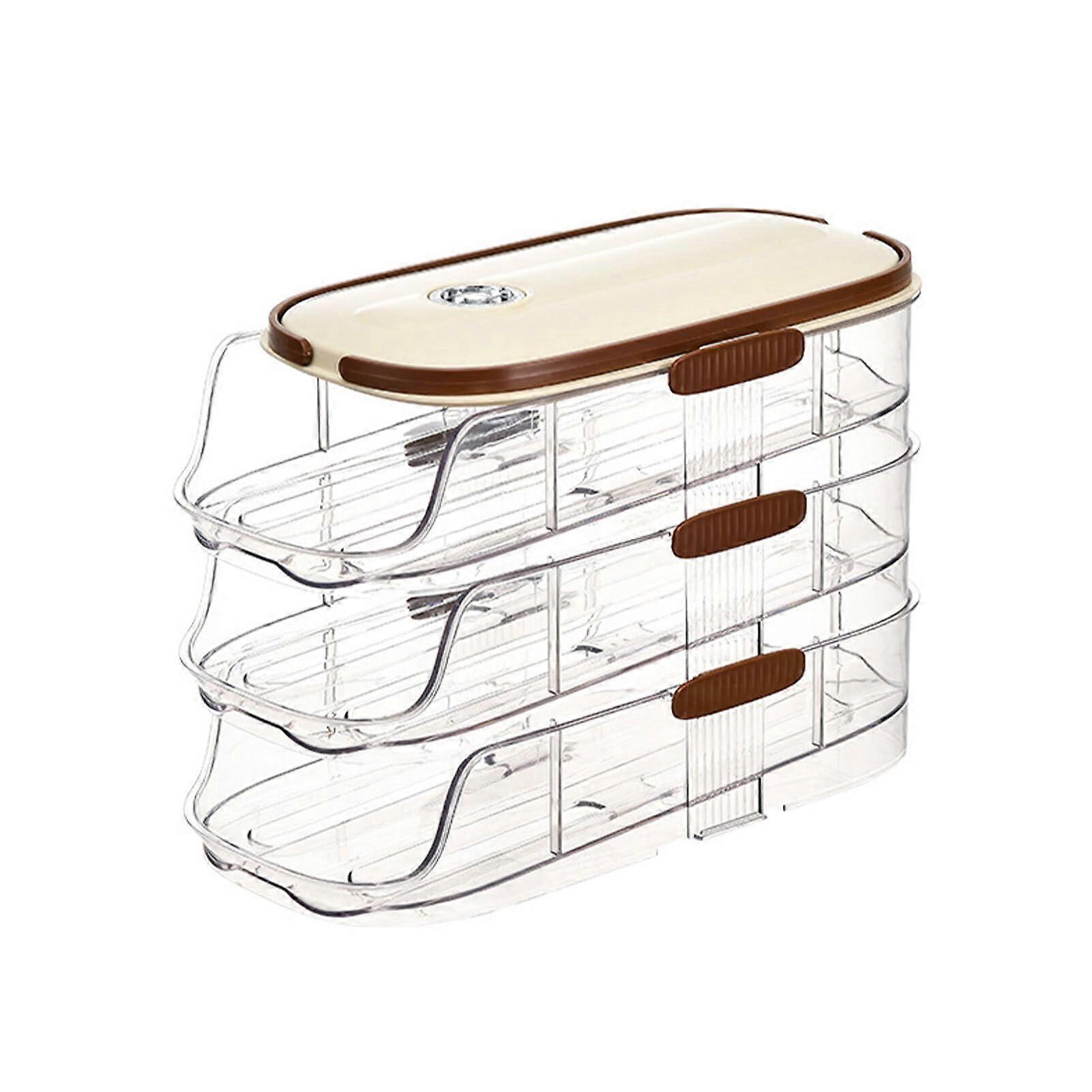Egg Containers Refrigerator Storage Box Crystal Clear With Preservation Labels Buckle Type 2