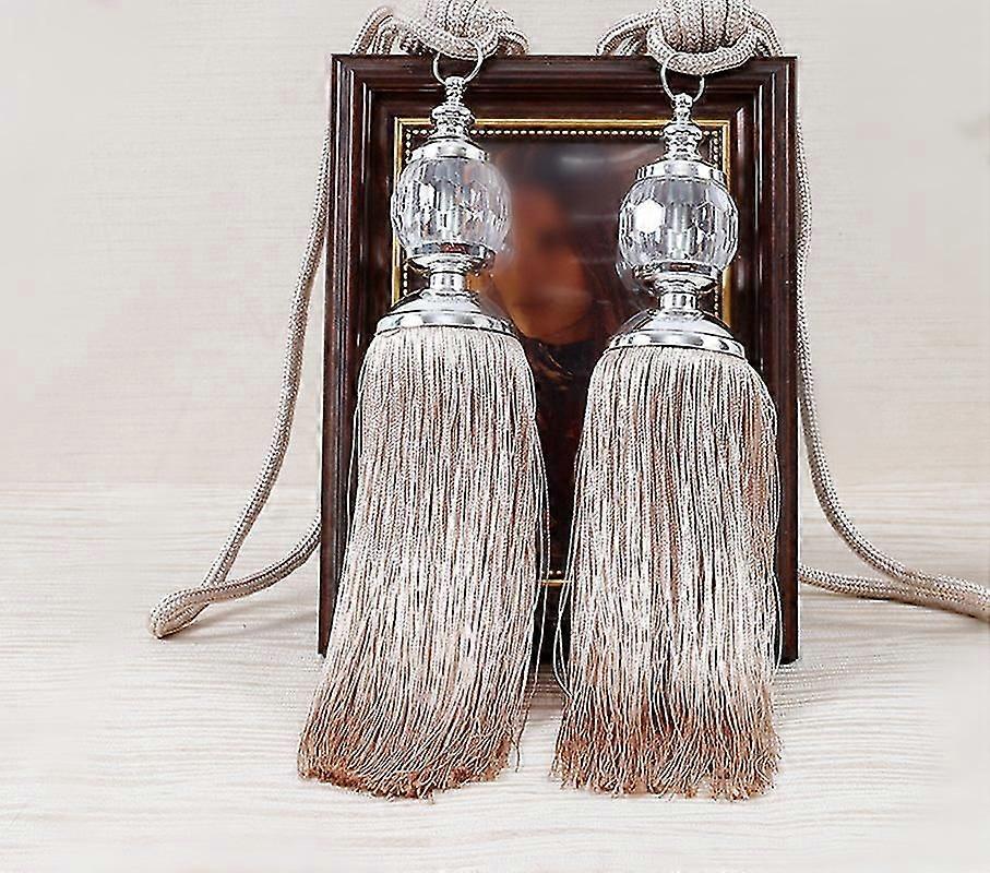 高級カーテンホールドバック ロープタイバック タッセルタイバック ビーズボール装飾 ペア ホームオフィス 窓用カーテン用 2個セット