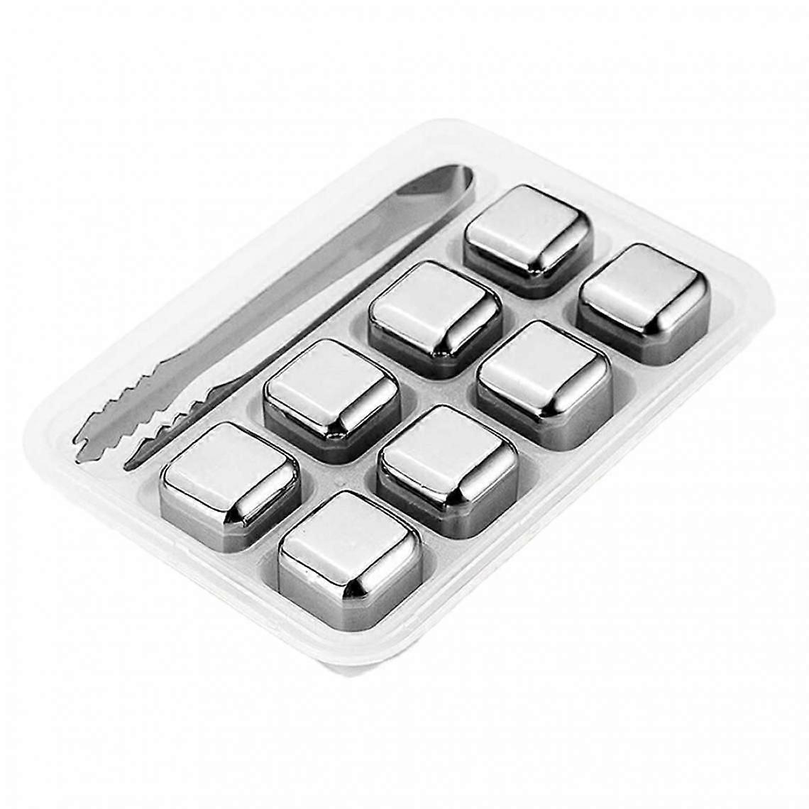 8xステンレス鋼のアイスキューブ再利用可能なアイスキューブウイスキーストーンドリンク用