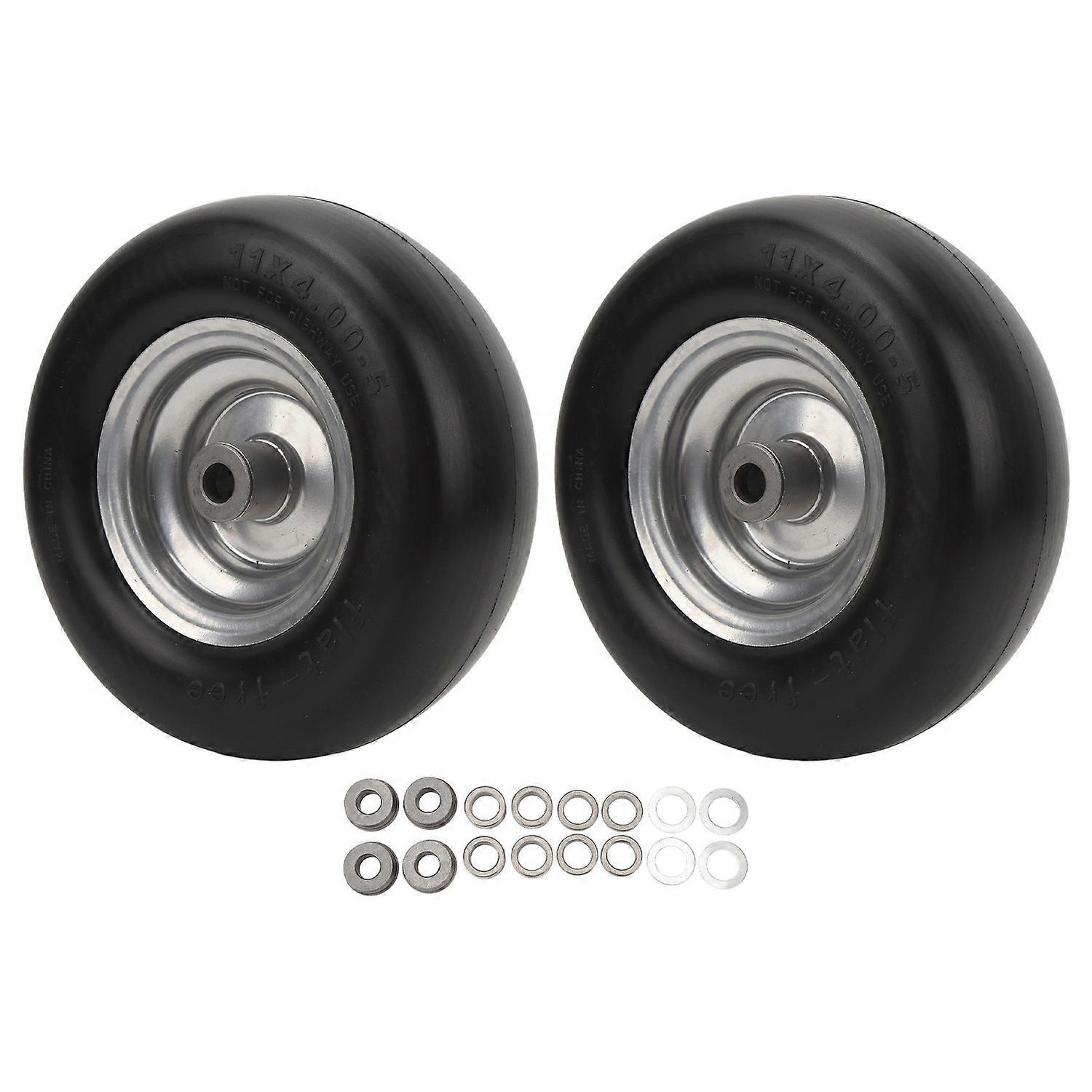 2Pcs Lawn Mower Tire Inflation Free 11in Diameter 4in Width Accessory for Replacement