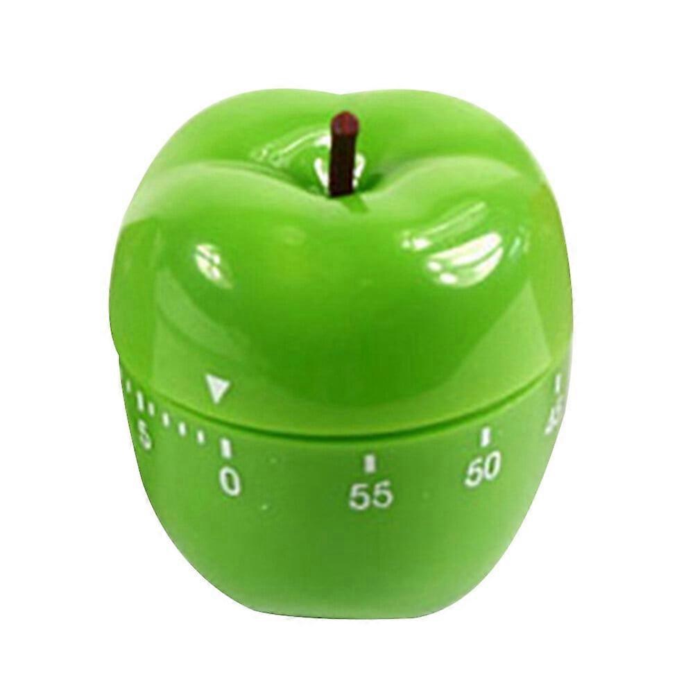 1PC Fruit Shape Mechanical Timer Home Use Countdown Timer Manual Cooking Timekeeper Kitchen Reminder (Green )