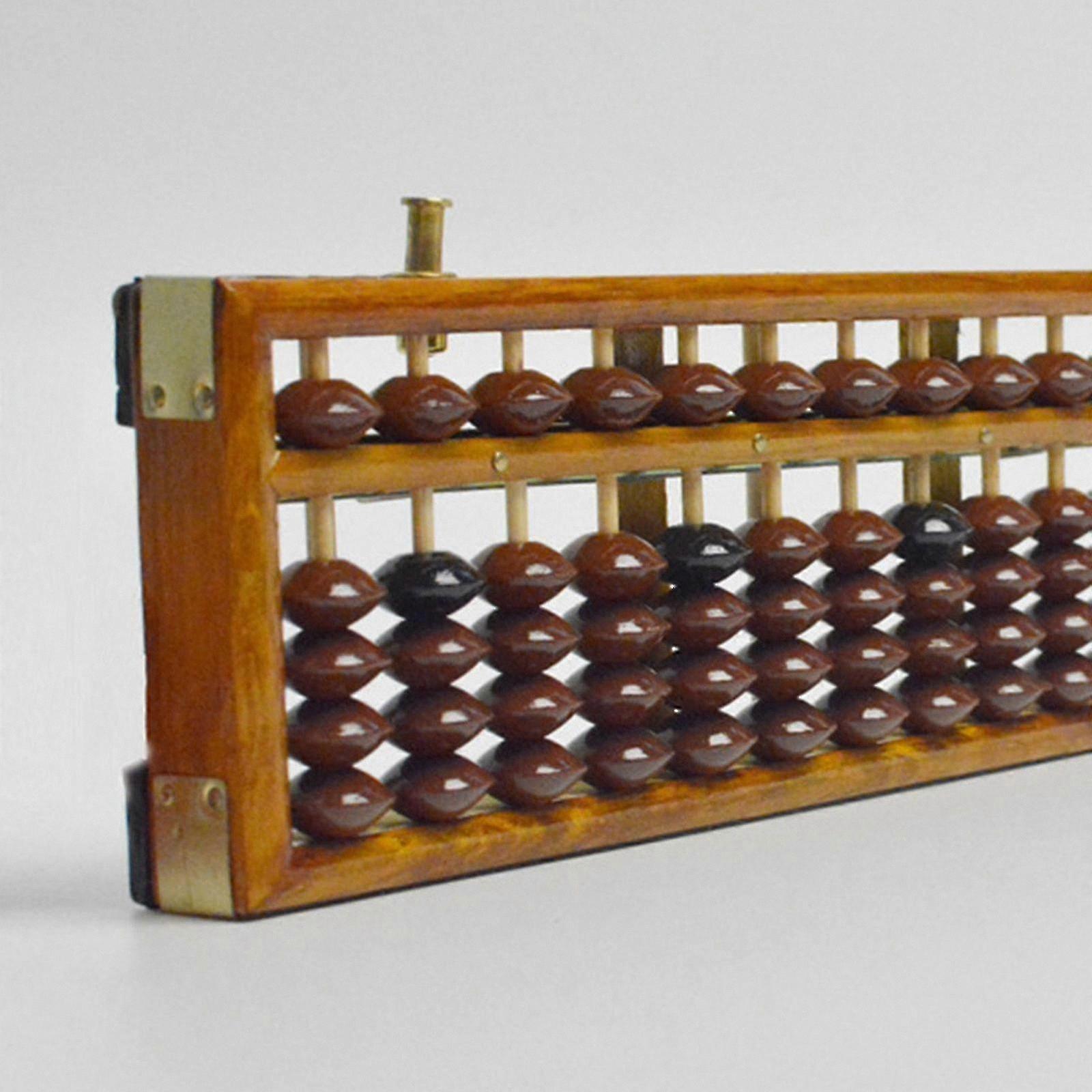 Wooden Abacus with Reset Button for Accounting and Calculation Tasks