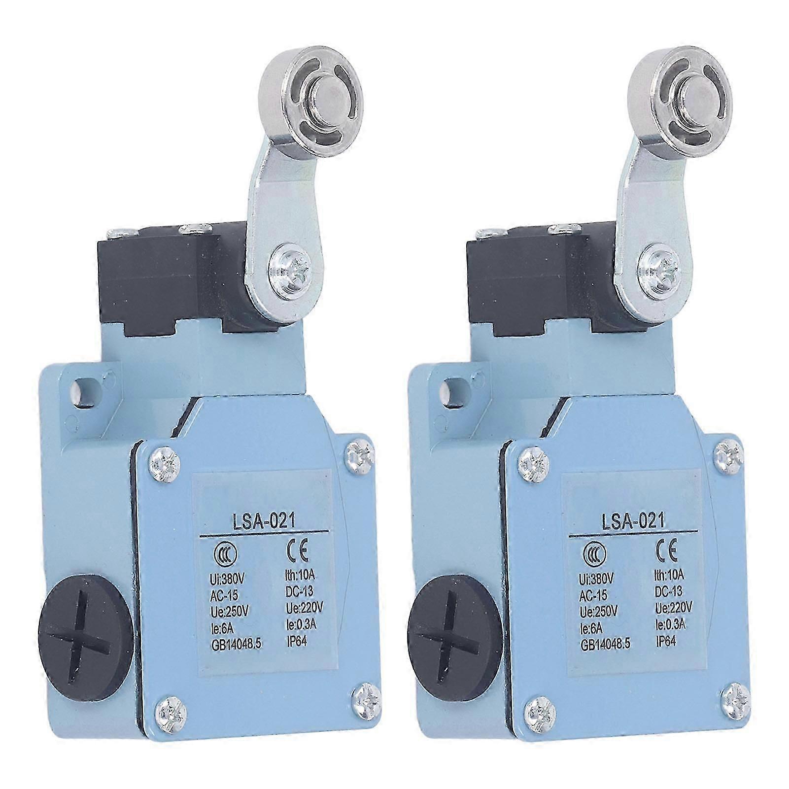 2Pcs LSA 021 Roller Lever Arm Limit Switch 10A IP64 Protection