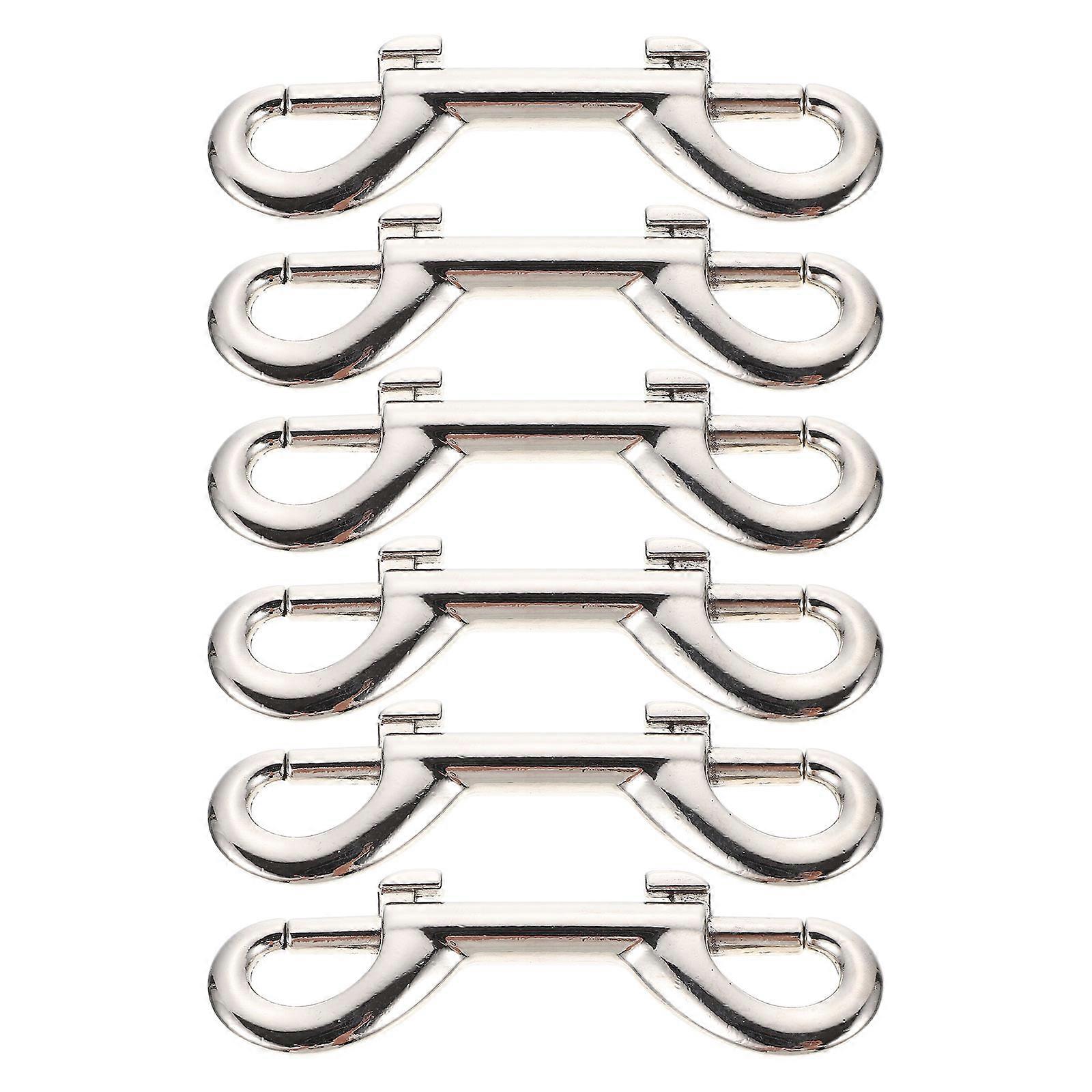 Multipurpose Pet Leash Zinc Alloy Hooks for Fixing Use 6Pcs Silver Color