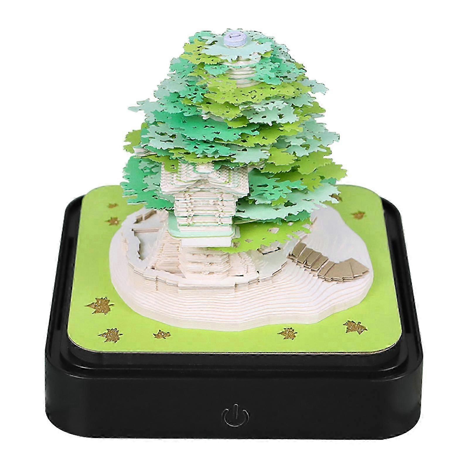 3D Sakura Tree Calendar 2026 Paper Sculpture Art Calendar Notepads, Tearoff Desk Calendar Memo Pads for School Home Office