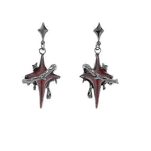 Quadrangle Premium Earrings Red