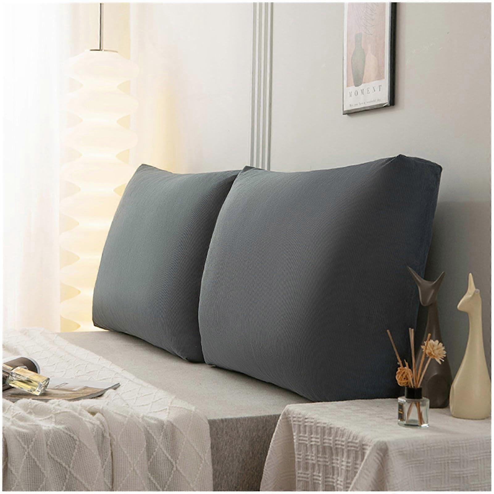 Large Wedge Pillow for Bed and Couch Backrest Support for Reading or Sitting Adults Blue 135x58x18cm