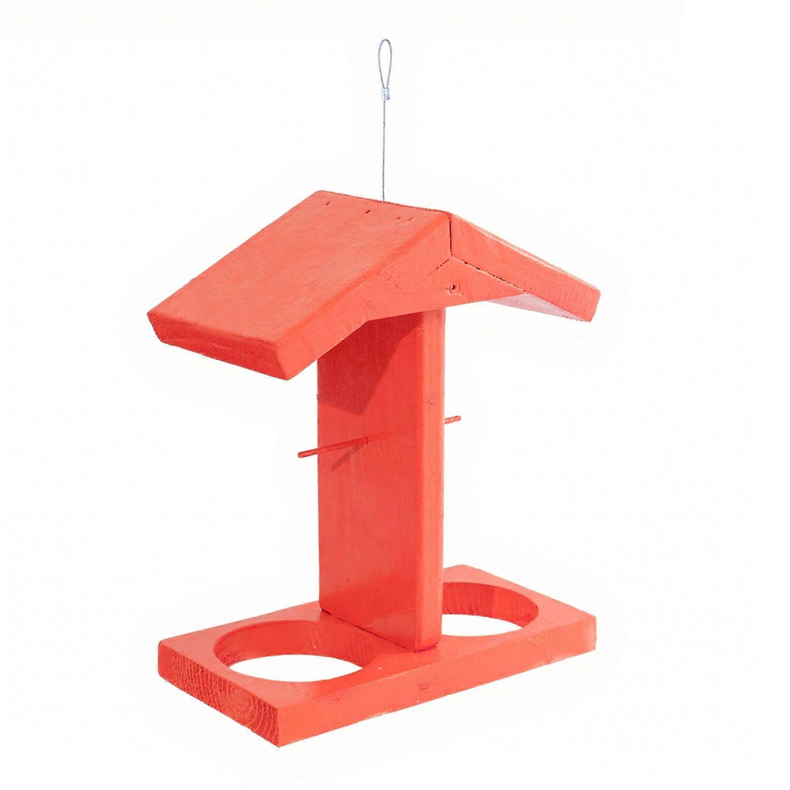Polyester Bird Water Feeders With Clear Bowls Weatherproof Hanging Design for Backyard  Red