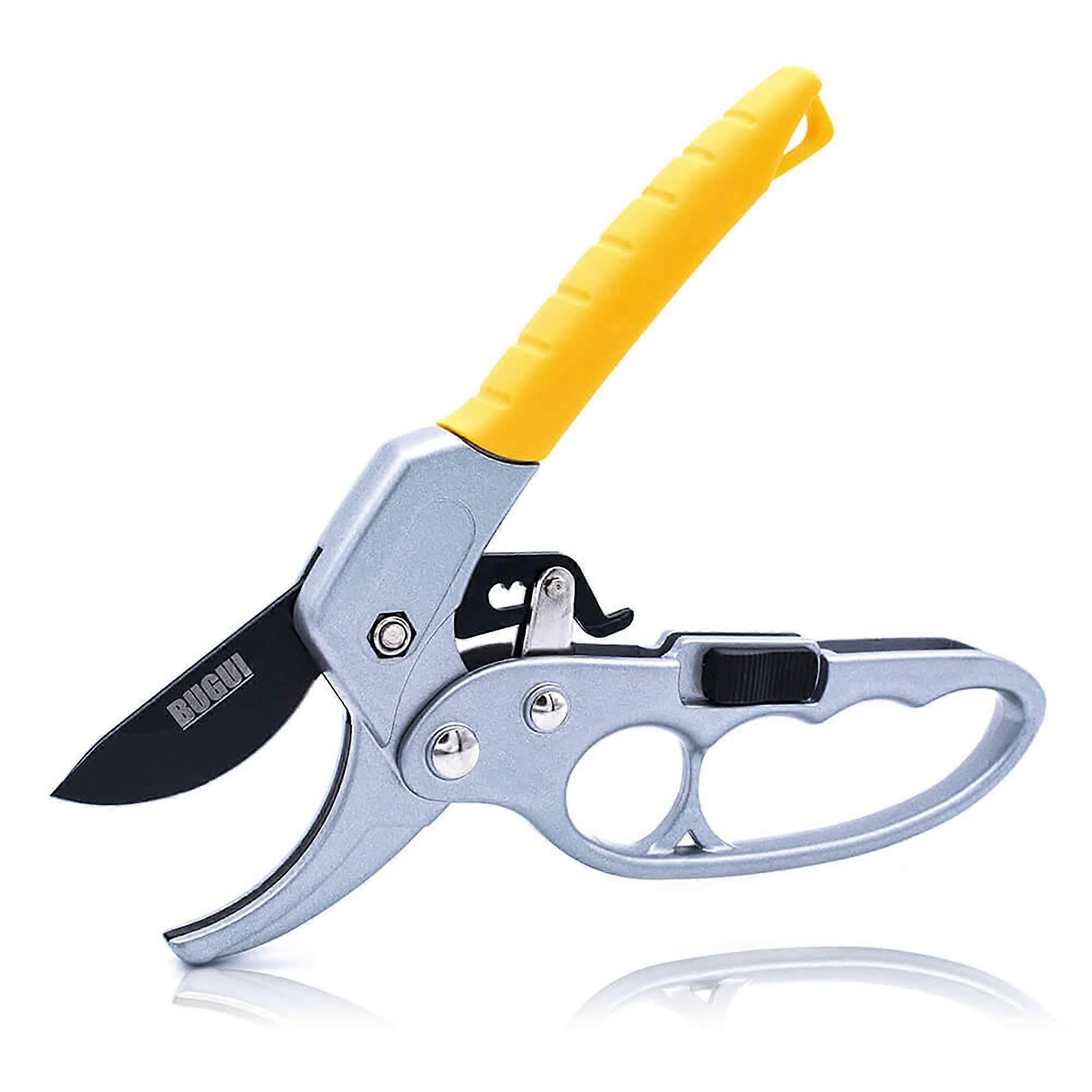 Ratchet Anvil Garden Pruning Shears 3Stage for Arthritis and Weak Hands 8 Inch
