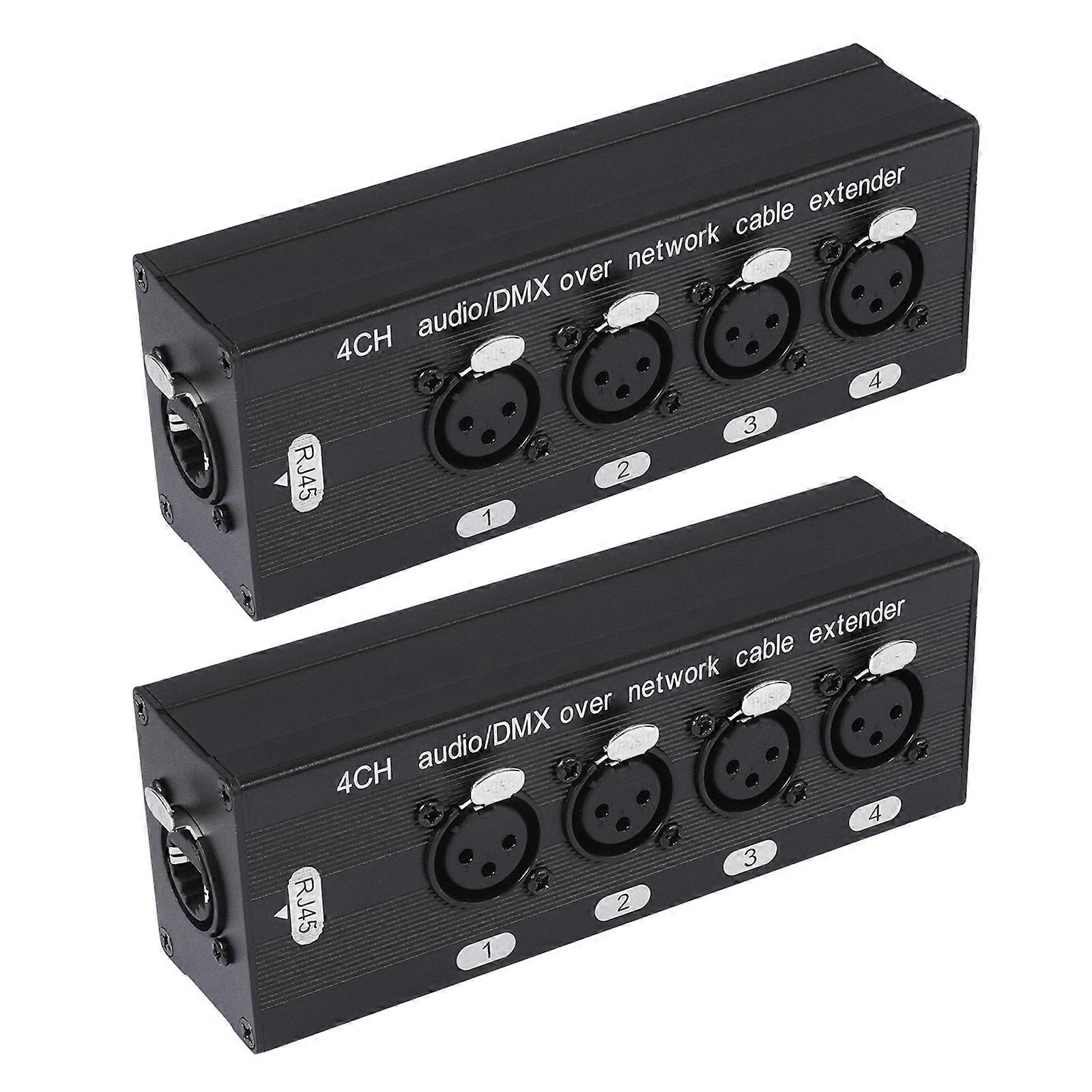 4 Channel XLR To RJ45 Sound Indication Elongator Aluminum Mixture Stage Studio Divider Box With Gold Veneered Couplings Multicolor
