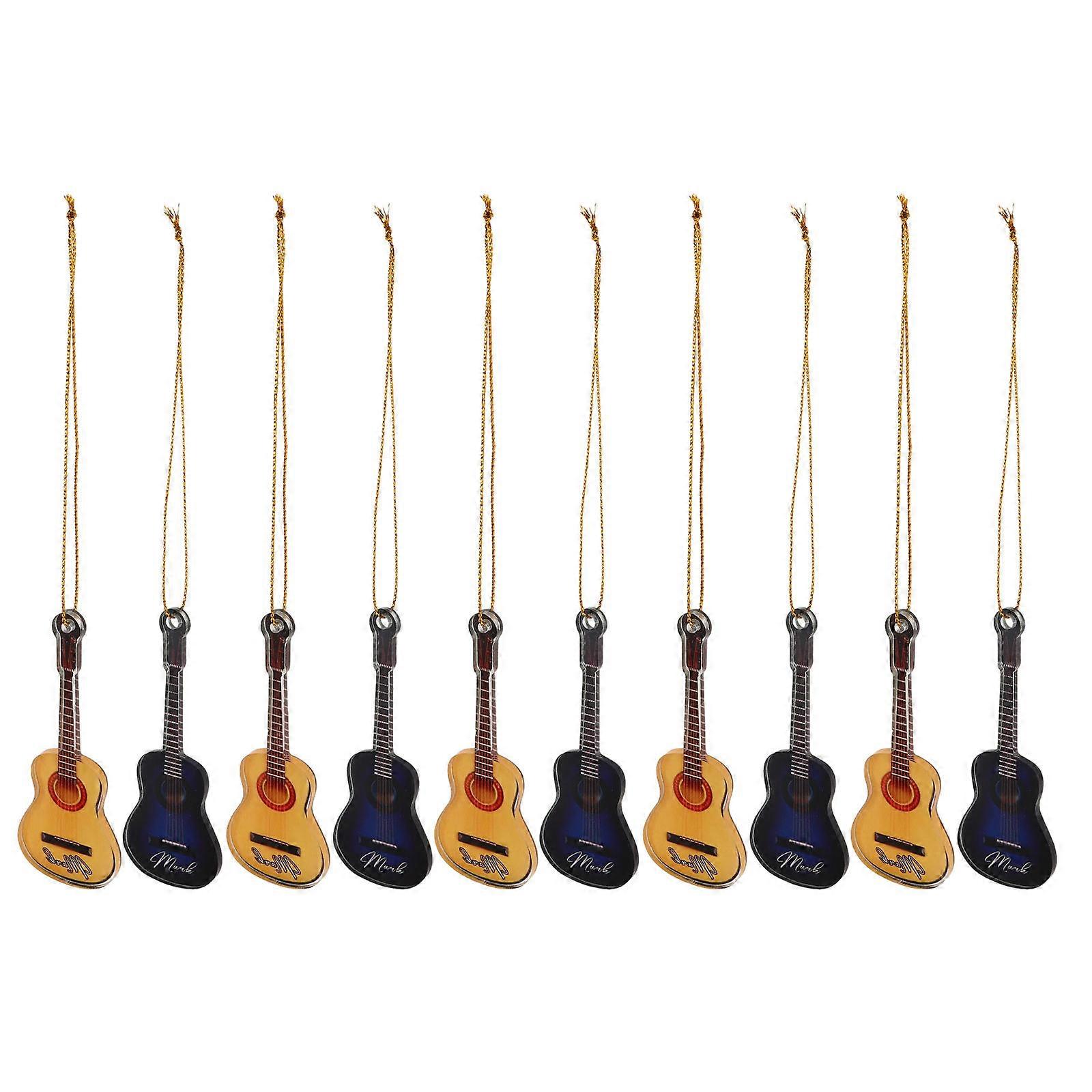 Miniature Guitar for Xmas Tree Decoration 10Pcs Assorted