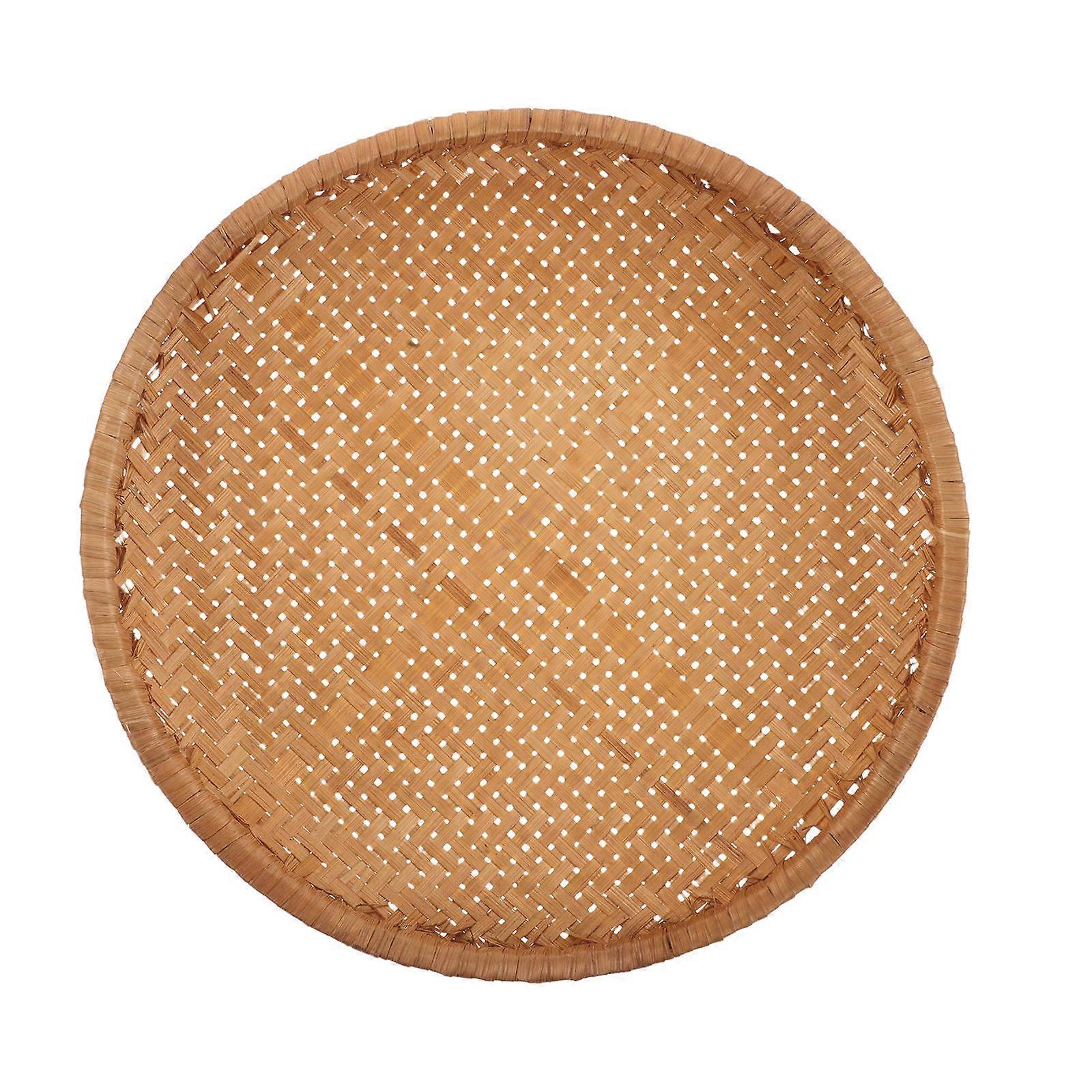 Bamboo Serving Tray Round for Food Serving One Multipurpose Basket