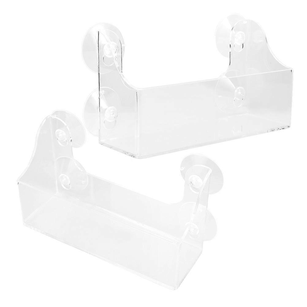 Transparent Suction Cup Refrigerator Rack for Storage 2Pcs Acrylic Shelf