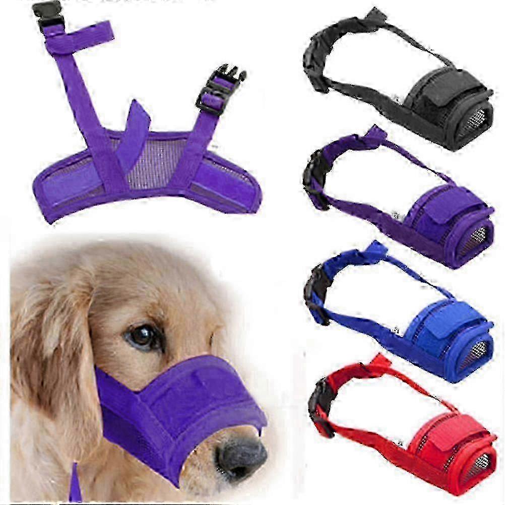 Dog Adjustable Mesh Mouth Muzzle - Stop Chewing & Barking - Grooming Accessory