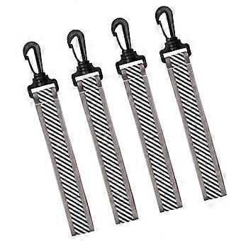 4-delige draagbare, snel los te maken veiligheidssleutelhanger met reflecterende hanger voor buitenactiviteiten, zichtbaarheid 's nachts, ABS-materiaal, rood