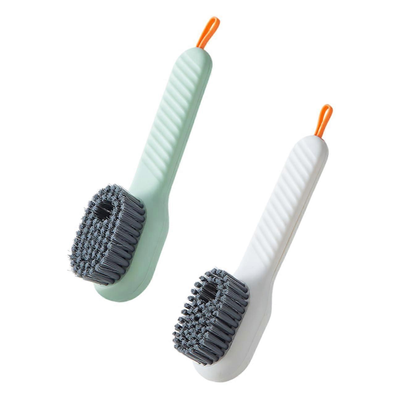 2 Pack Automatic Liquid Dispensing Shoe Cleaning Brush with Soft Bristles for Sneakers