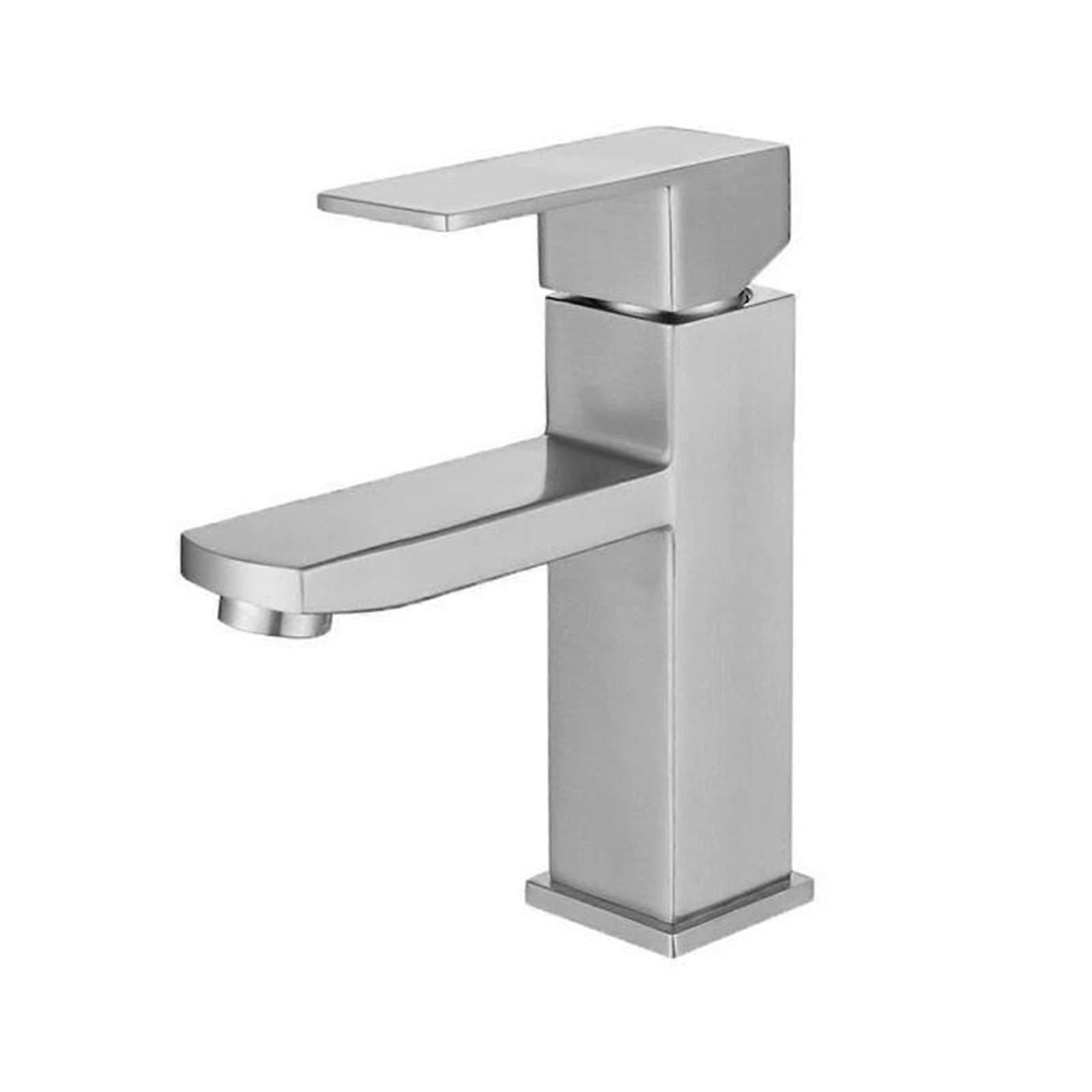 Black Square Bathroom Sink Faucet Single Handle Mixer Tap for Basin and Vanity Deck Mount