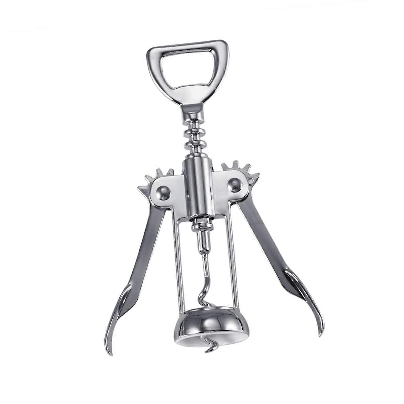 Winged Corkscrew Wine Bottle Opener with Plated Silver Design for Easy Home Party Use