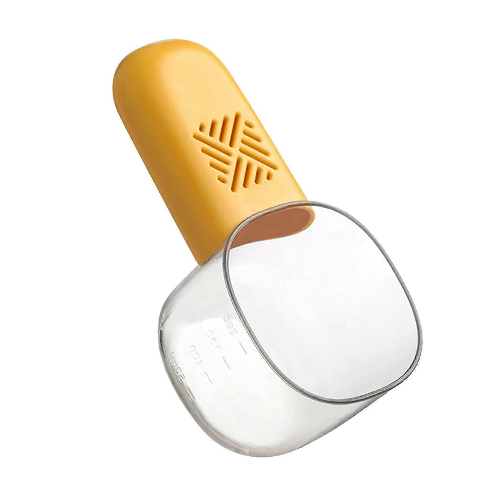 Food Measuring Scoop with Precision Scale, Moistureproof Ergonomic Spoon for Baking and Dry Goods, Yellow