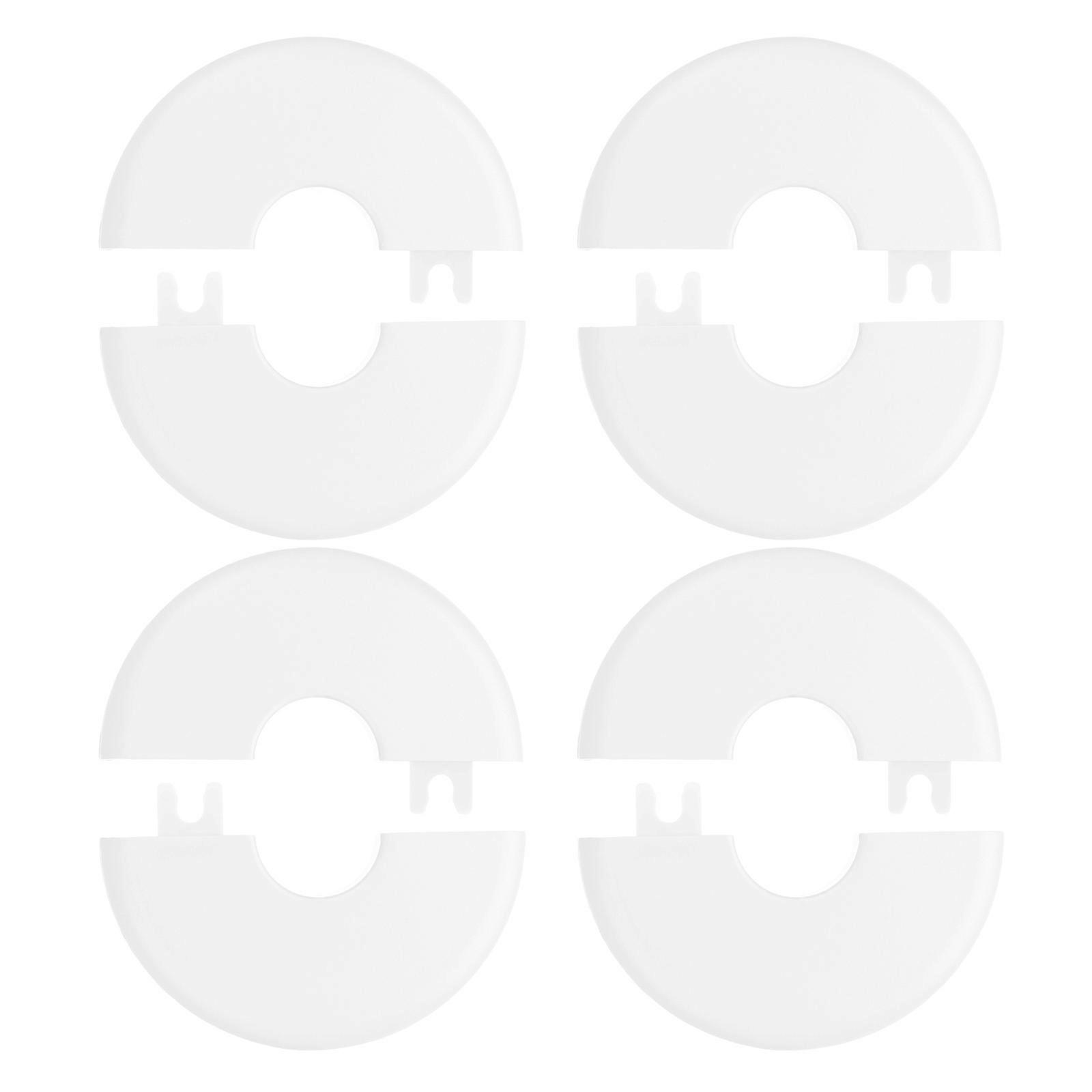 Pipe Flange Cover Wall Split Flange for Home Decoration 4Pcs White Set