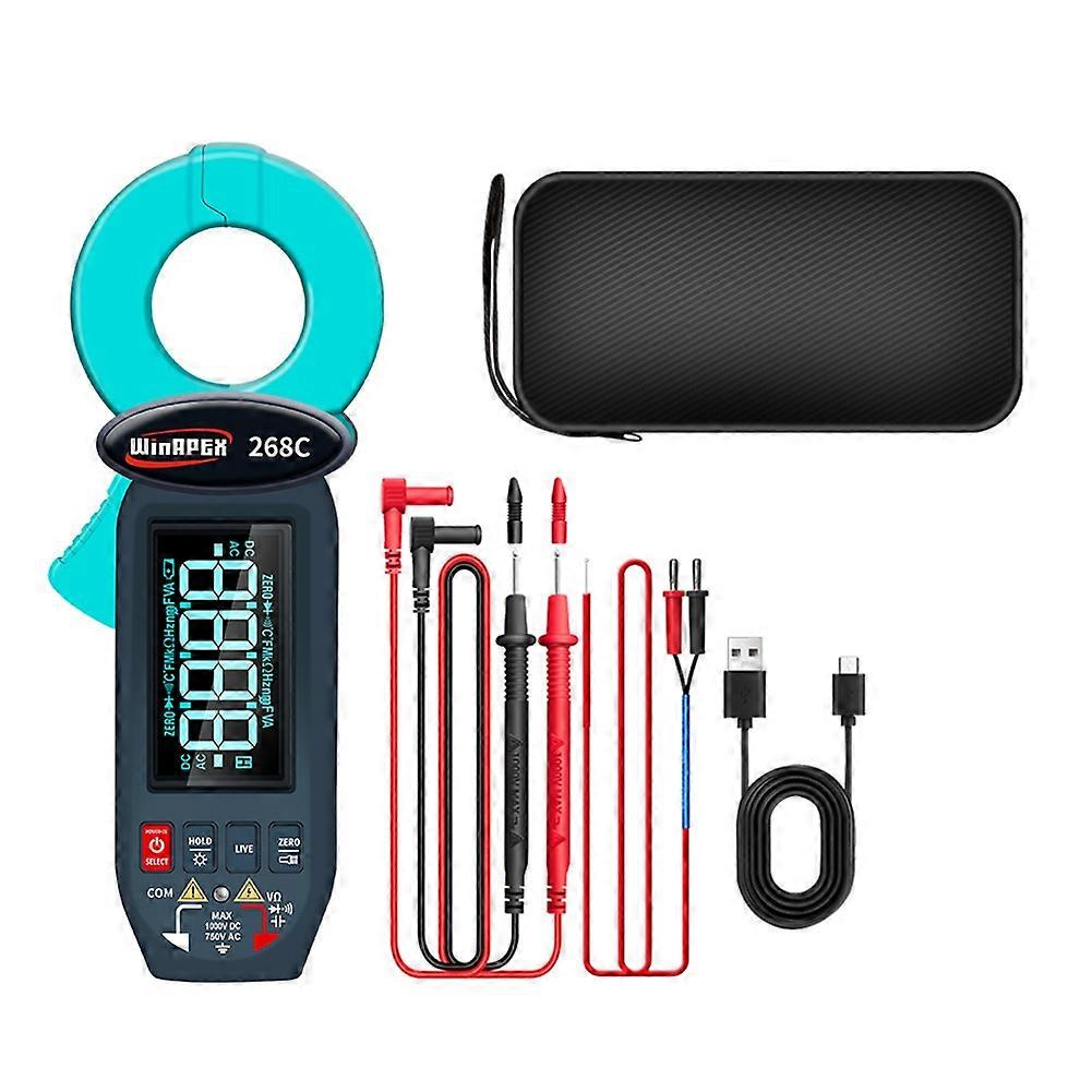 WinAPEX Leakage Current Detect Clamp Meter 0.01mA True RMS 60A AC DC Current Voltage Temp Screen Rotation NCV Multimeter