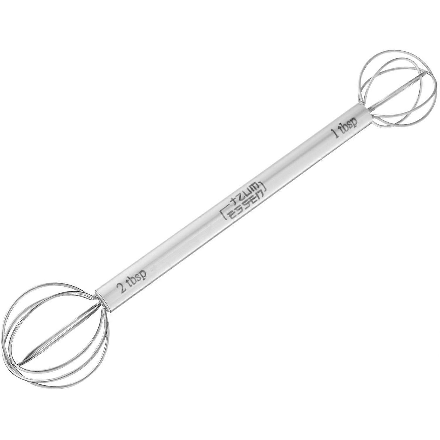 Kitchen Whisk 8' Stainless Steel Double Headed Miso Paste Mixer with Precision Mixing