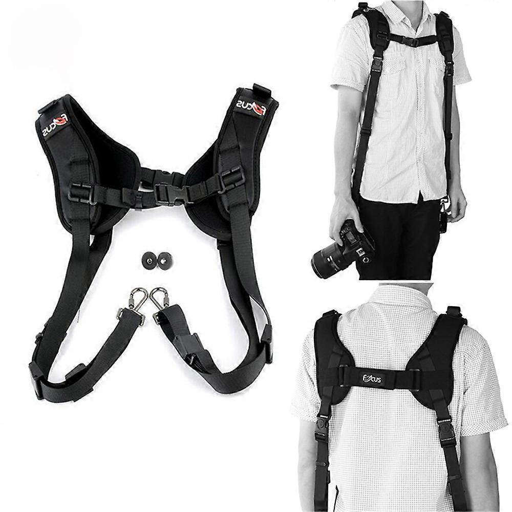FOCUS F1 Double Dual Camera Shoulder Strap Quick Rapid Sling Camera Belt Adjustment for Digital DSLR Camera