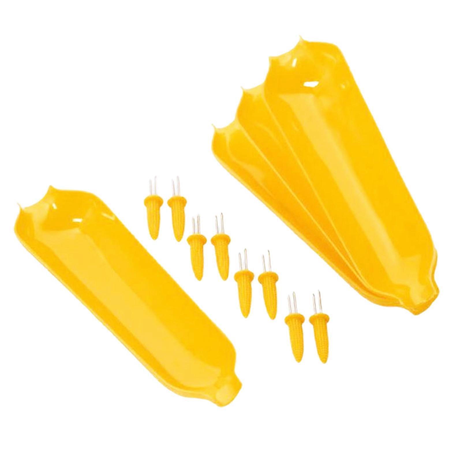 1 Set Corn Fork Set with Tray Portable Convenient Cooking Utensils Enjoy Delicious Corn on The Cob Home Supply