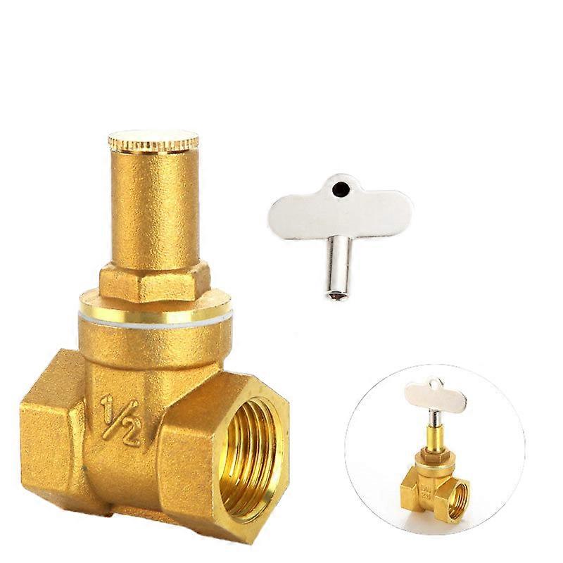 Vanne à guillotine en laiton DN15-DN25 avec verrou antivol à clé triangulaire pour la protection du compteur d'eau (qualité industrielle)