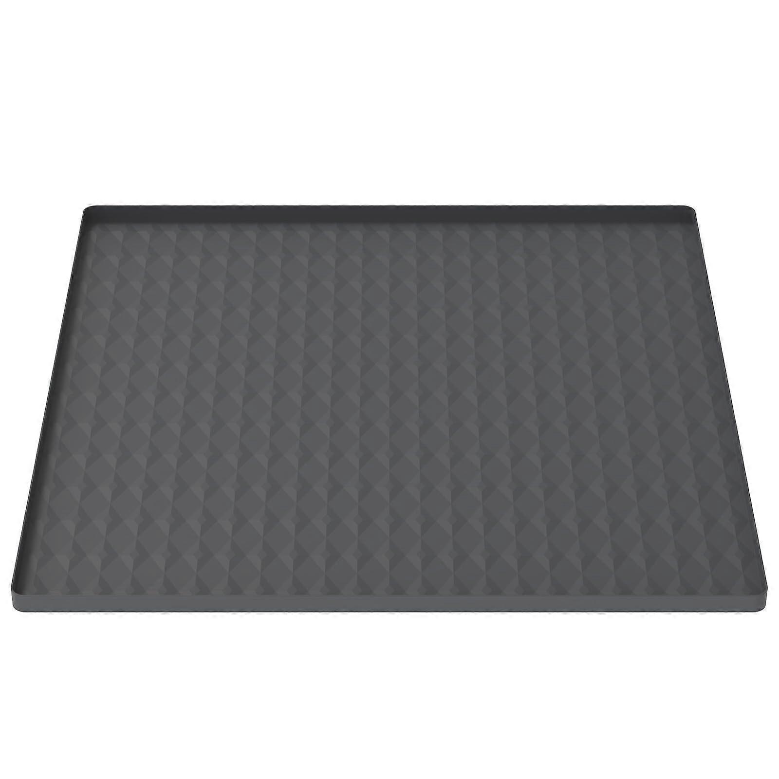 Mini Fridge Silicone Mat with 0.8 Inch Raised Edges, Washable Soft Floor Protector for Refrigerators, Washers, and Wine Cabinets