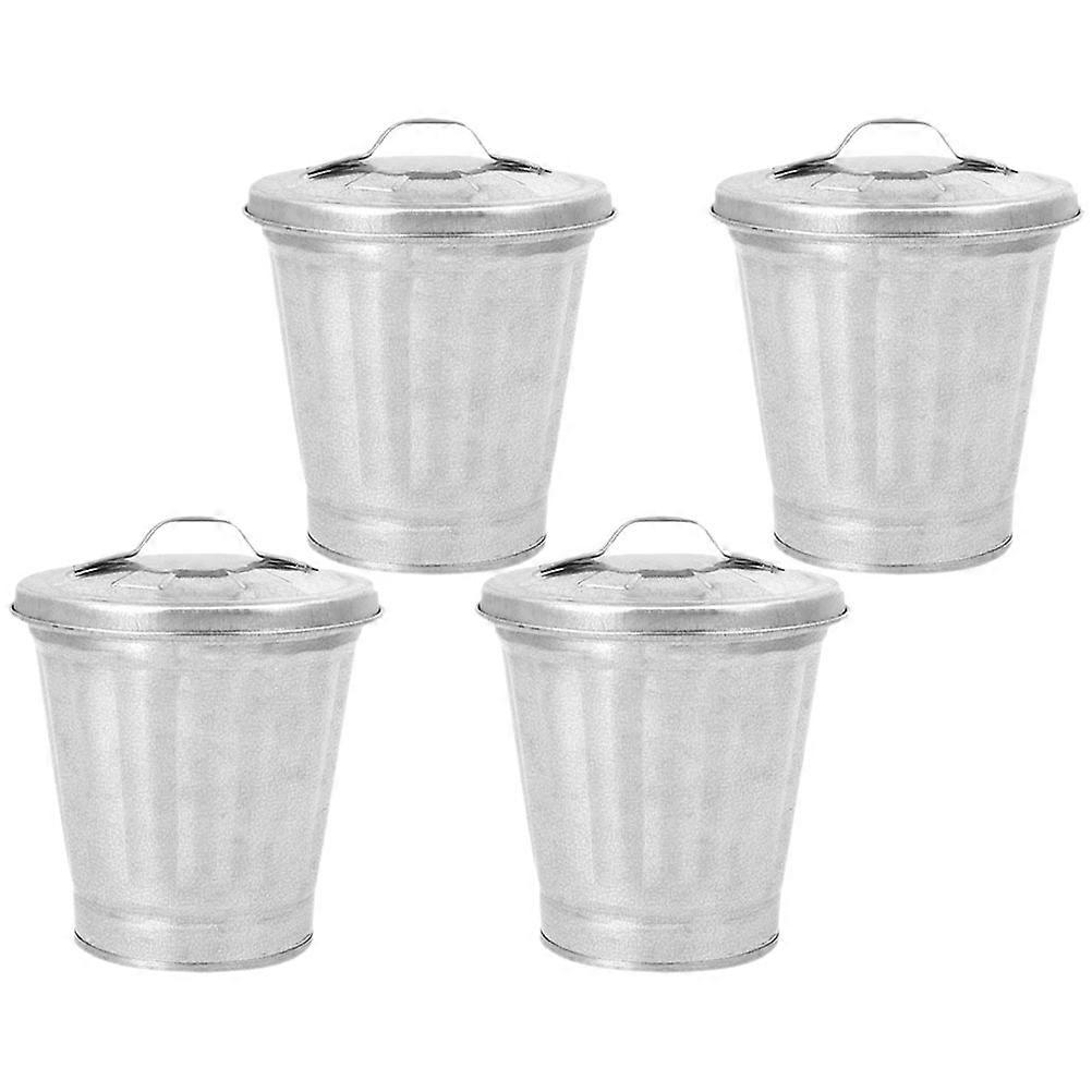 Mini Trash Can Desktop Trash Can with Lid for Table Use 16Pcs