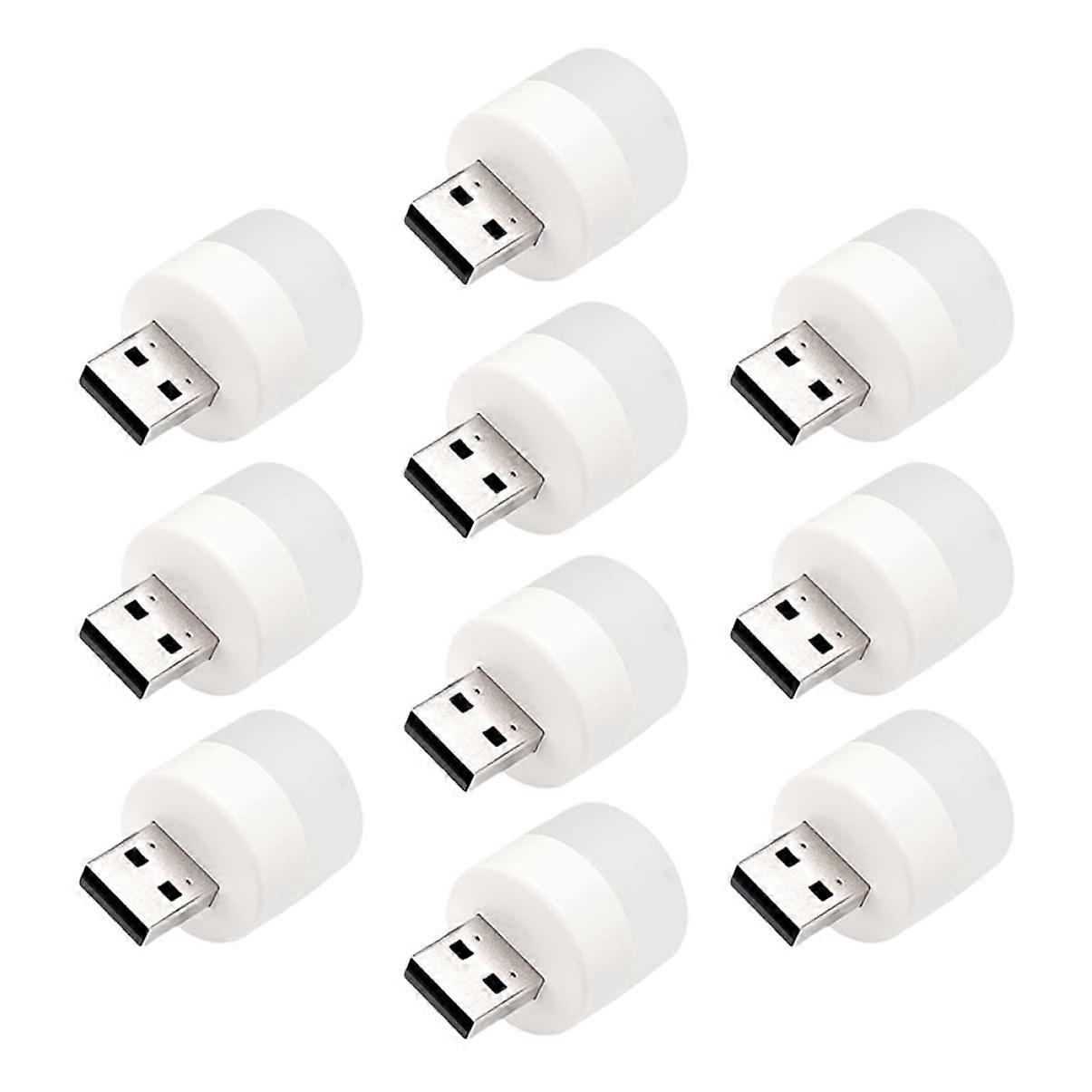 10Pack USB Night Light, Portable LED Light for Car Interior, Reading, Camping, 3 Modes