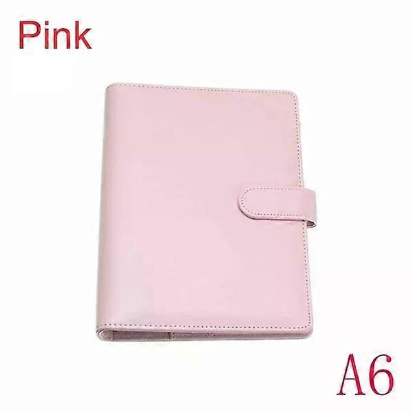 Solid Color Leather Folder Desktop Information Card Storage Notebook Folder Notepad Cover Leather Binder Study Office Supply