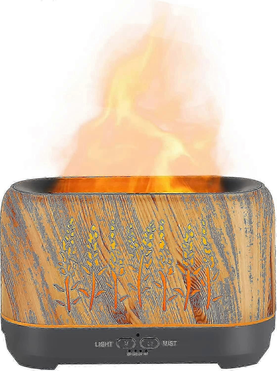 Essential Oil Diffuser With Flame Light, Upgraded Super Quiet Diffusers For Aromatherapy Essential Oils Mist Humidifiers With 3 Mist Mode 4 Timer Wate