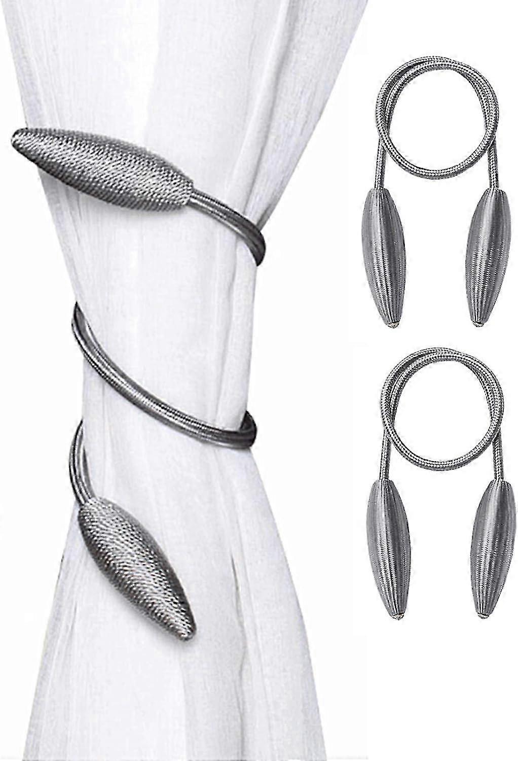 2-pack Curtain Holdbacks Curtains Tiebacks Home Decorative Window Drape Twist Tiebacks Random Modelling Curtain Holdbacks (silver)
