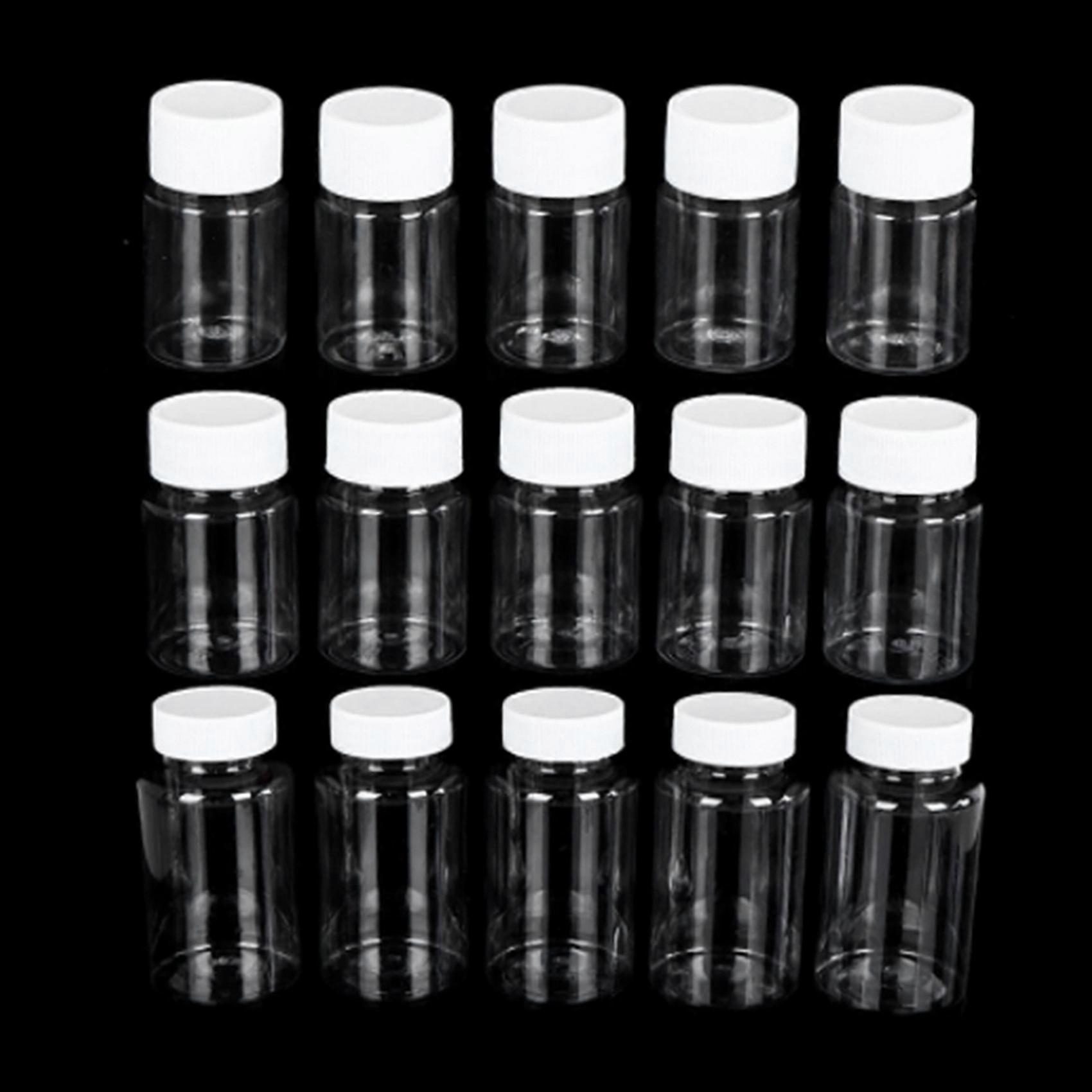 200Pcs Refillable Bottles 15Ml Plastic PET Clear Empty Seal Bottles Container with Screw Cap