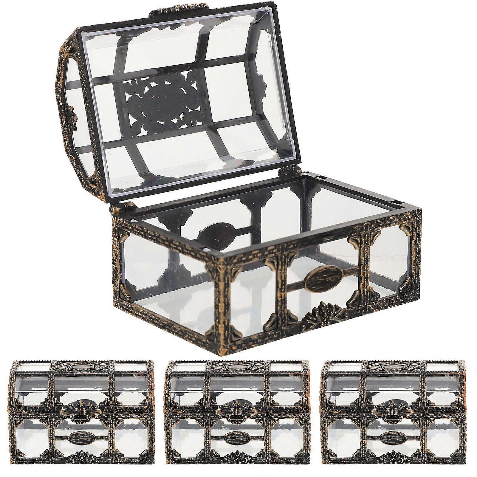 4pcs Candy Packaging Box Small Treasure Chest Sweets Box Wedding Candy Box