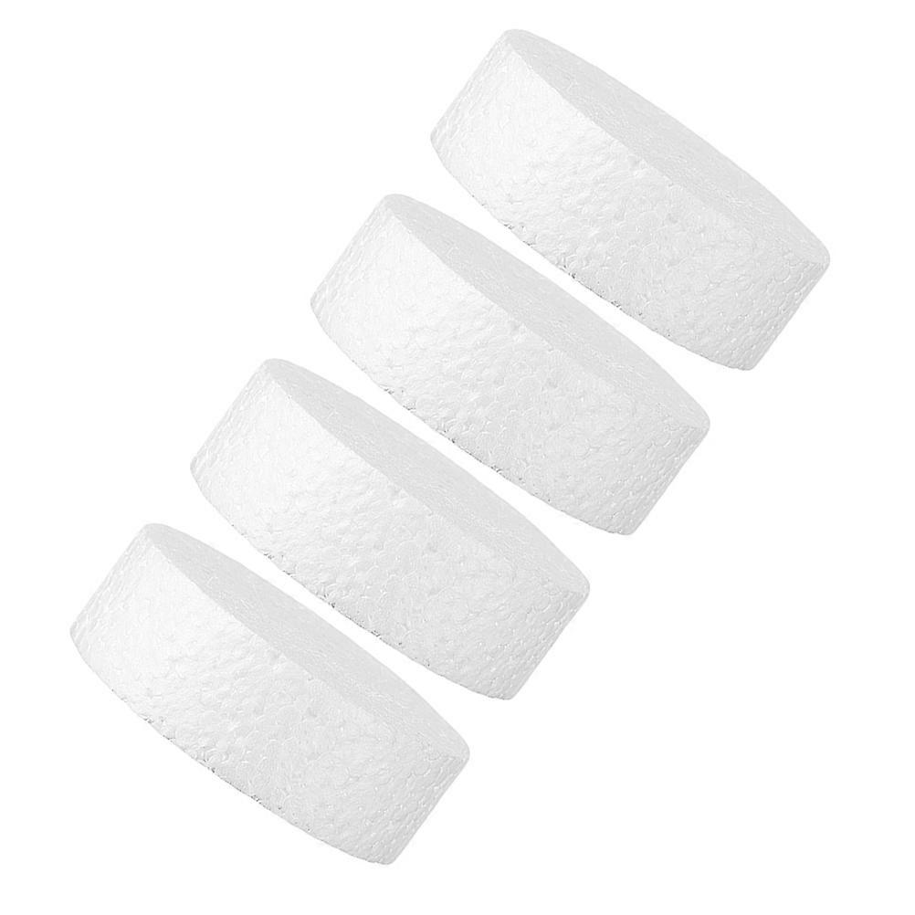 Round Foam Plate White Foam Cake Dummy for Decoration 4Pcs Bundle