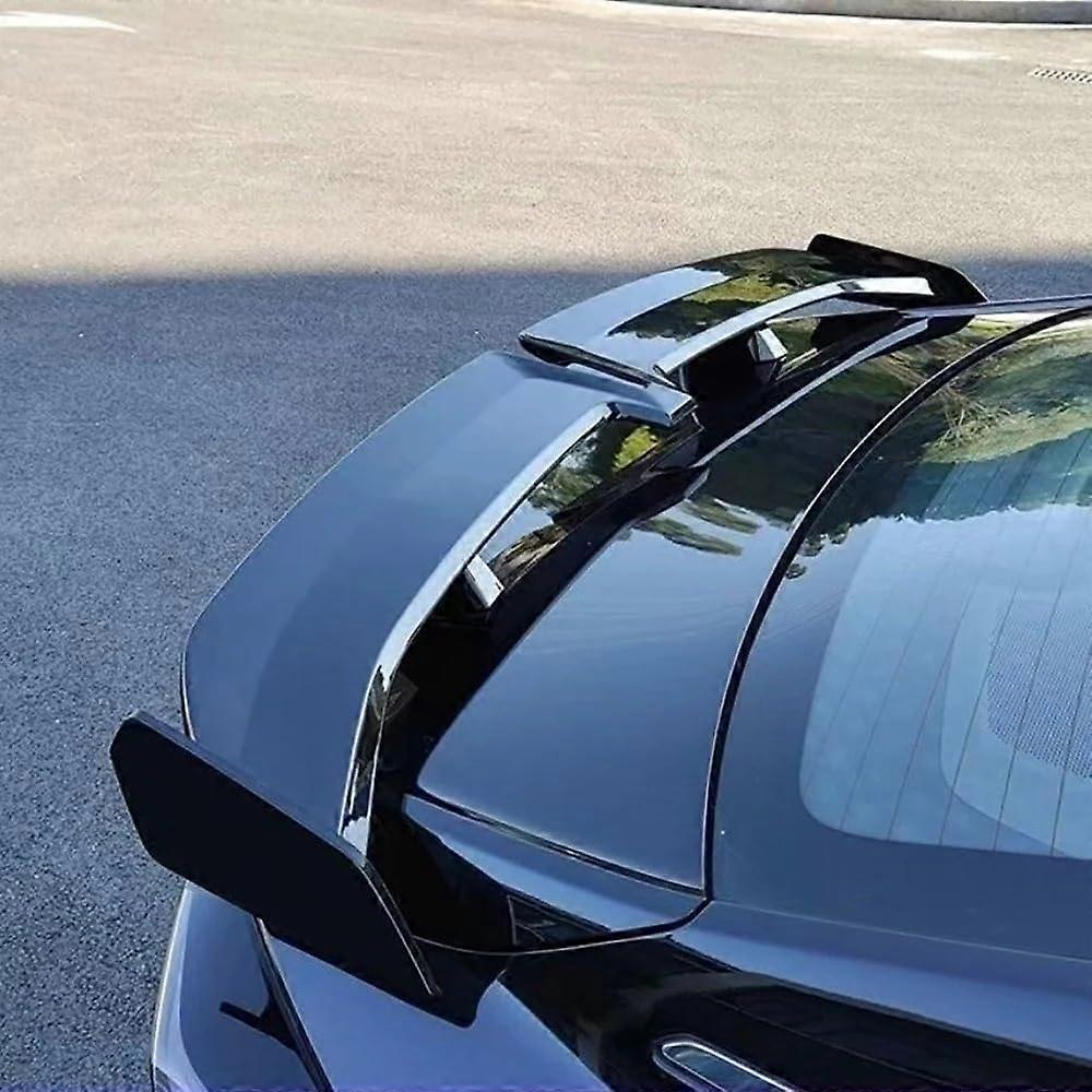 Car Rear Spoiler Bright Black Universal Tail Wing Deflector Enhances Vehicle Stability