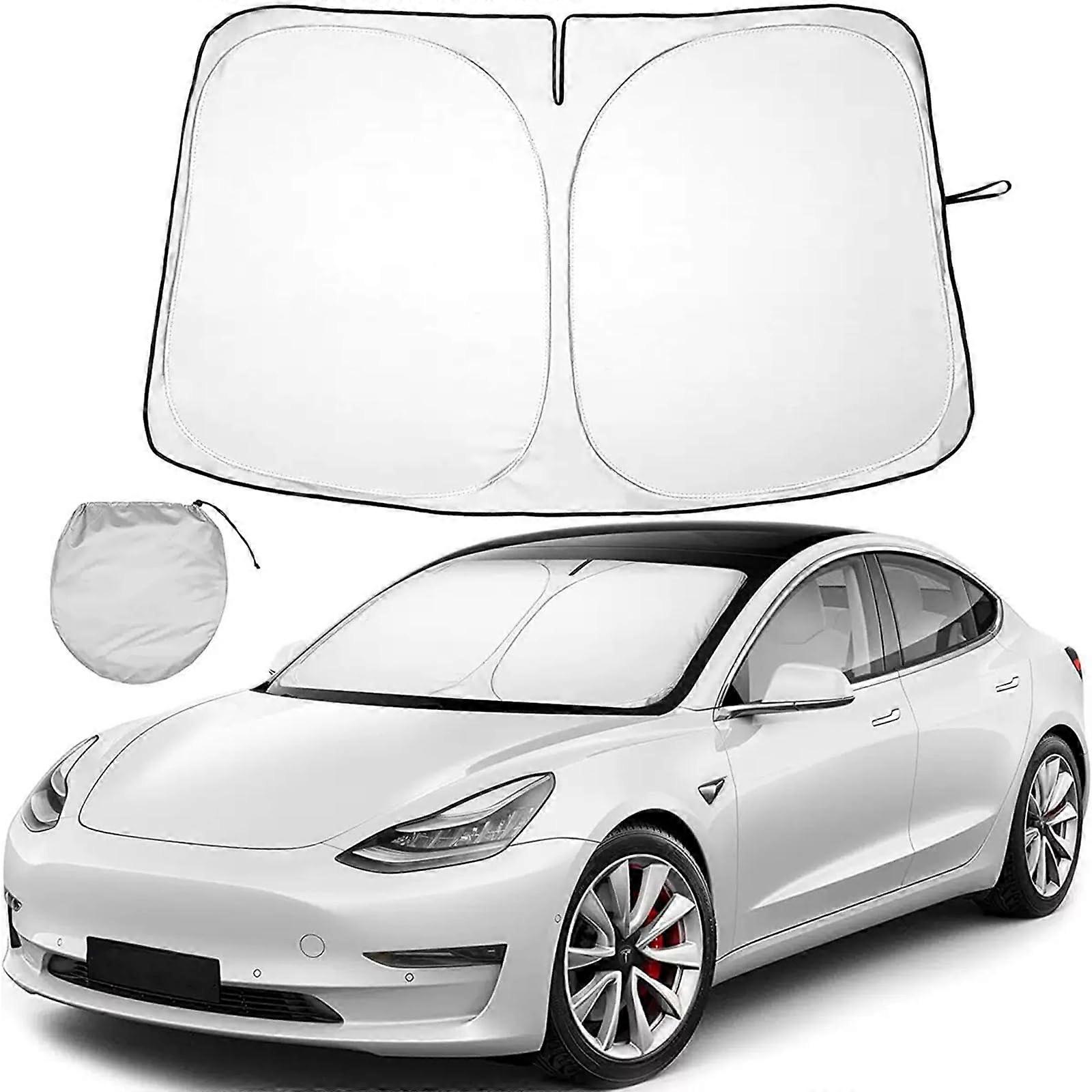 Sunshade UV Blocking Foldable Front Windshield Shade for Tesla Model 3/Y with Storage Bag