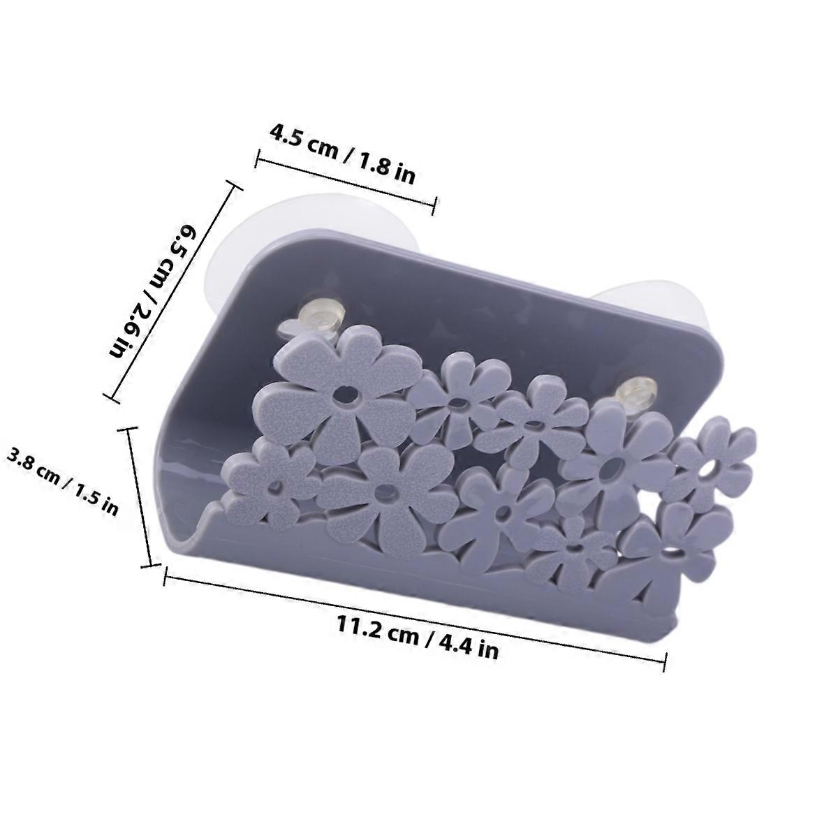 Sink Sponge Hanger for Draining with Suction Cup Plastic Grey