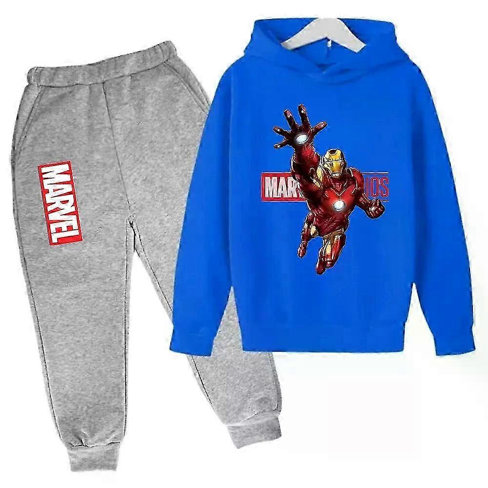 2025 Marvel Iron Man Kids Hoodies 2pcs Set Boy Girl Spring Autumn Sweatshirt Clothes Superhero Tracksuits Children Hooded Pants Suit