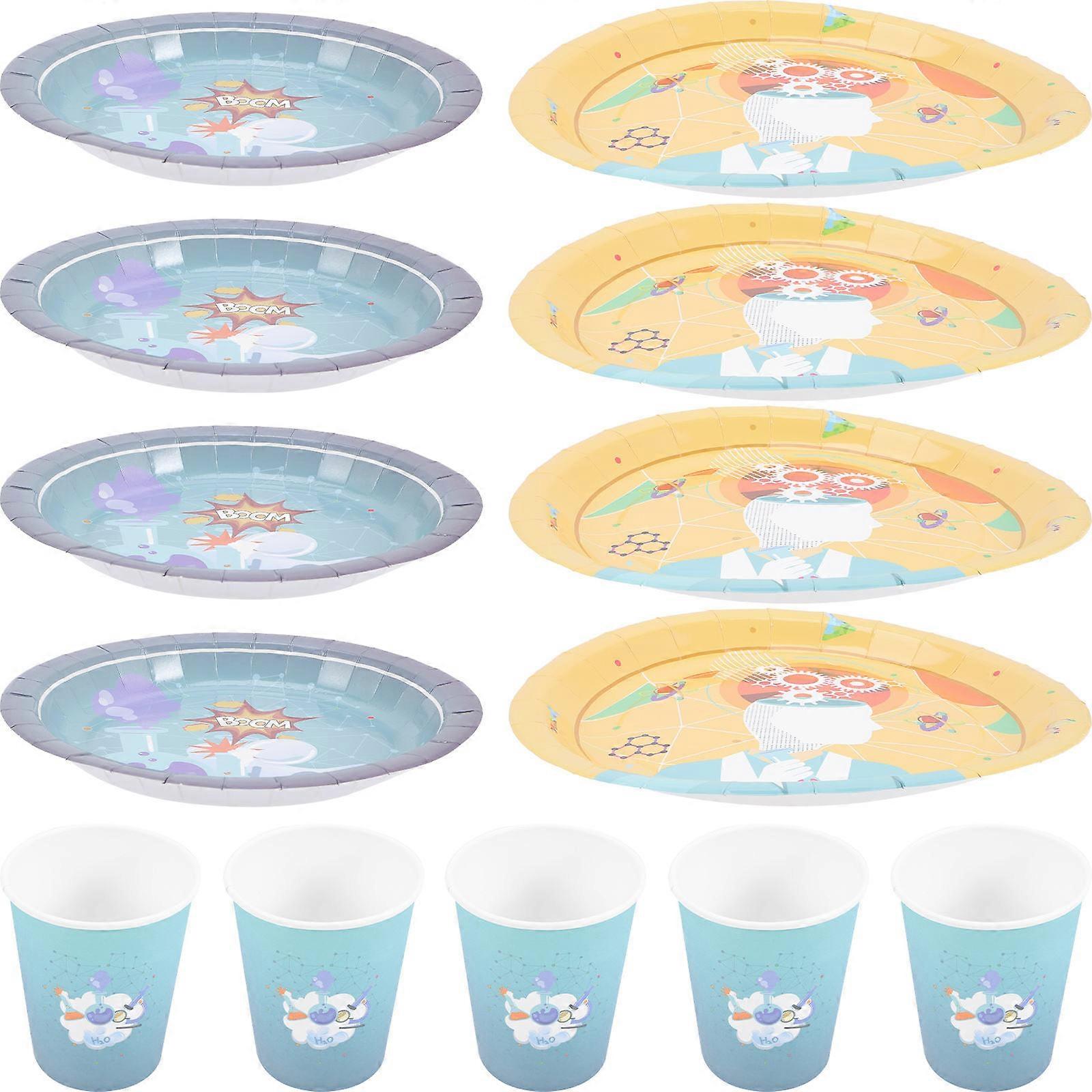 Party Plates Science Theme Design Round Shape For Party Hosts 1 Set