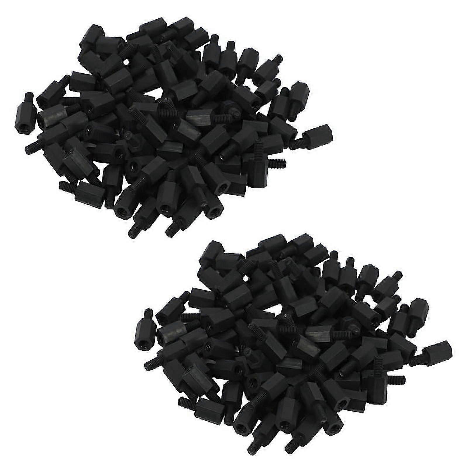 200Pcs M3 Thread 8mm+6mm PCB Fixed Nylon Hex Standoff Spacer Pillar