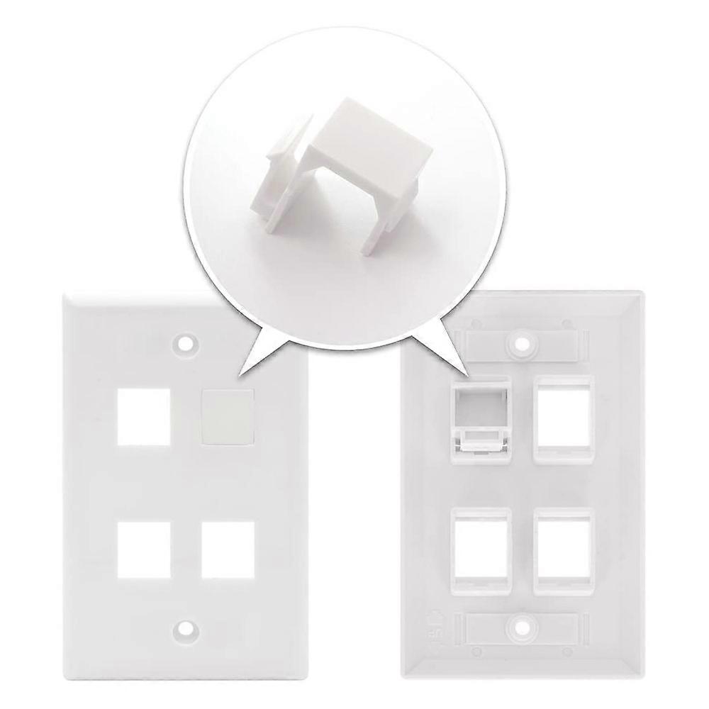 30-Pack Blank Keystone Jack Inserts for Keystone Wall Plate and Patch Panel - White