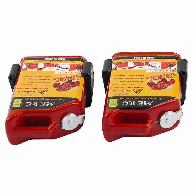 2 Pcs 1/10 Scale Rc Crawler Accessory Mini Fuel Tank (Red)