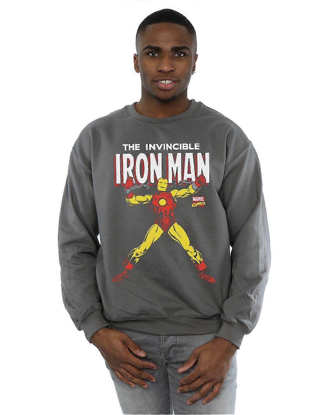 Marvel Men's Iron Man Chains Sweatshirt XX-Large Charcoal