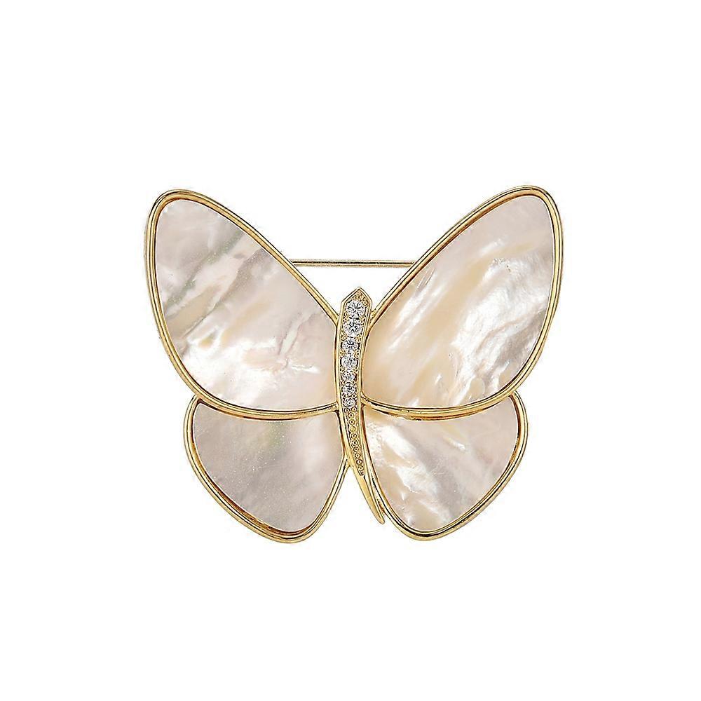 Butterfly-shaped Natural Shell Brooch