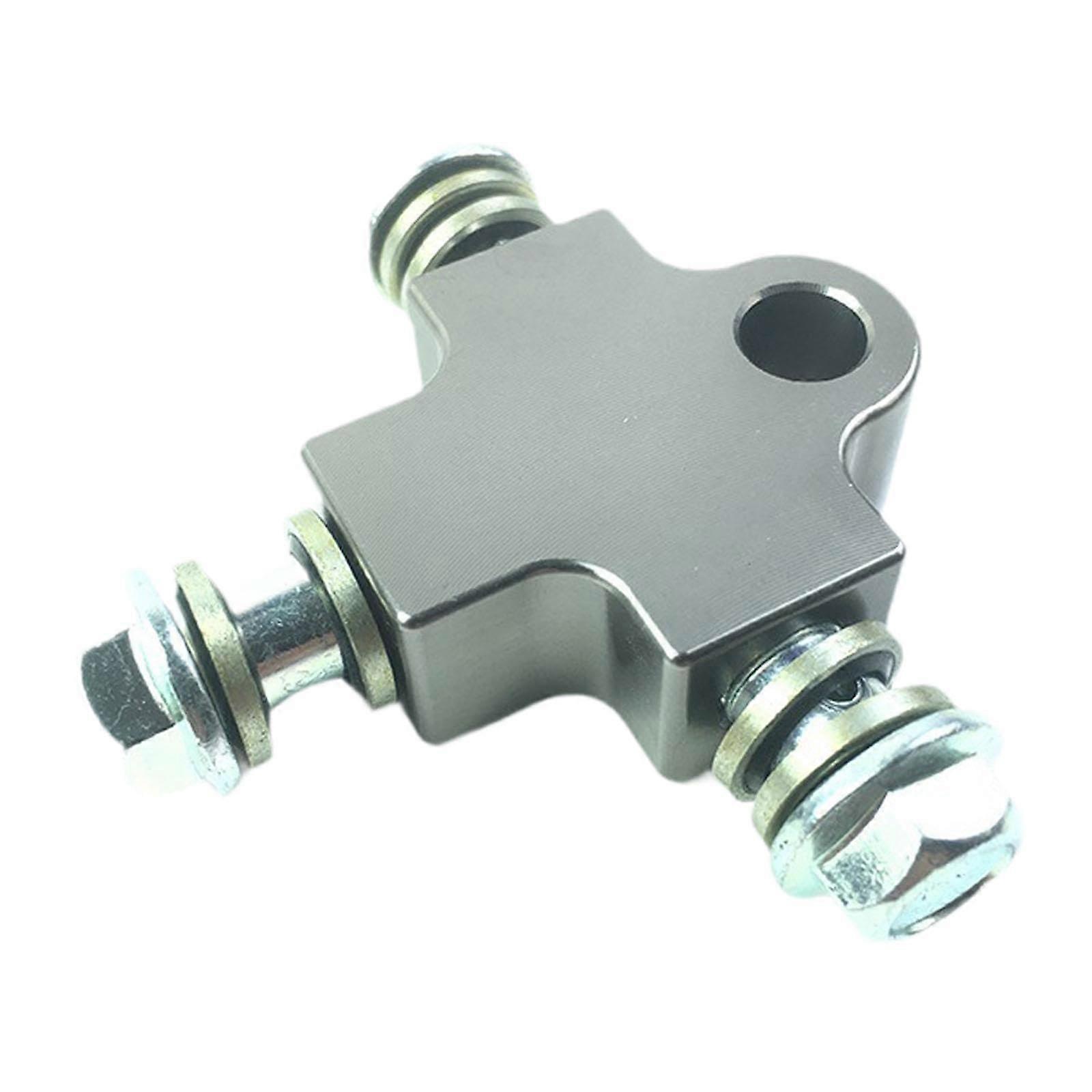 Motorcycle Triple Brake Hose Adapter with Bracket Titanium ThreeWay Line Connector for ATV