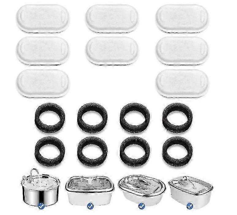 Automatic drinking fountain for cats with 108oz capacity and LED